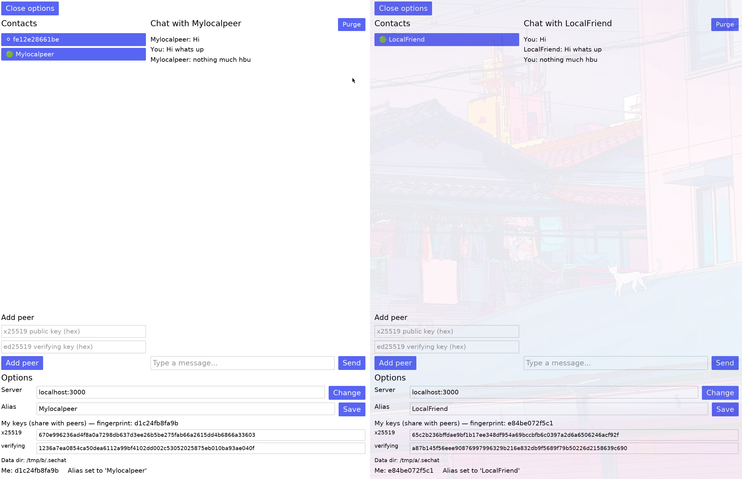 sechat messenger running
